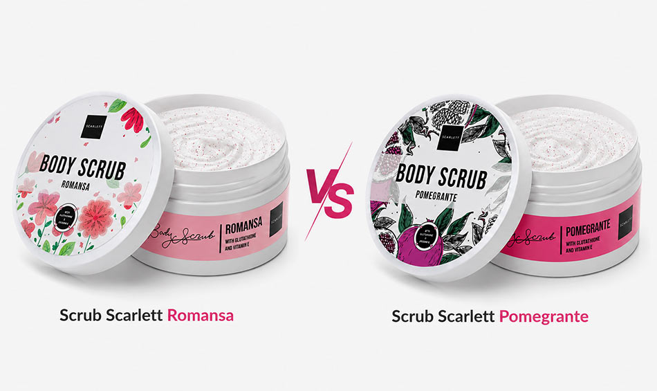 Perbedaan Body Scrub Scarlett Romansa dan Pomegranate