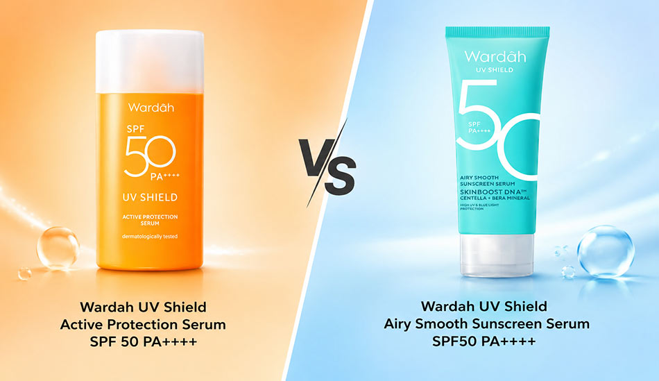 Perbedaan Sunscreen Wardah SPF 50 Biru dan Orange